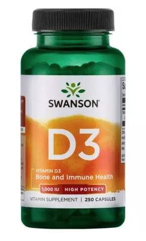 Levně Swanson Vitamin D3 1000 IU, 250 kapslí