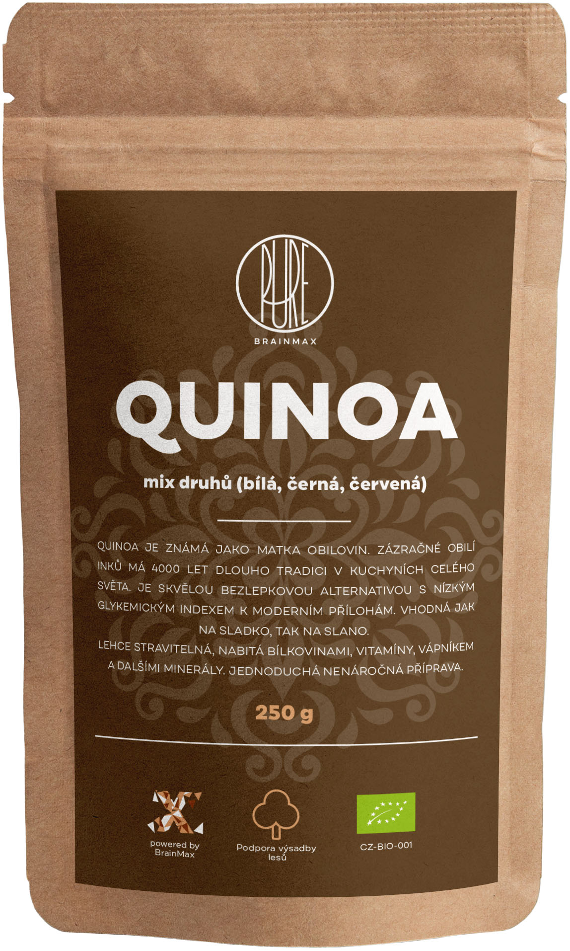 BrainMax Pure Quinoa BIO, mix 3 druhů, 250 g *CZ-BIO-001 certifikát