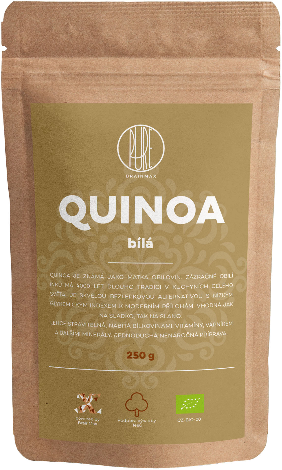 Levně BrainMax Pure Quinoa BIO, bílá, 250 g *CZ-BIO-001 certifikát