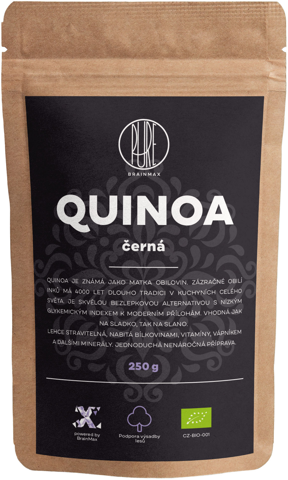 Levně BrainMax Pure Quinoa BIO, černá, 250 g *CZ-BIO-001 certifikát *CZ-BIO-001 certifikát