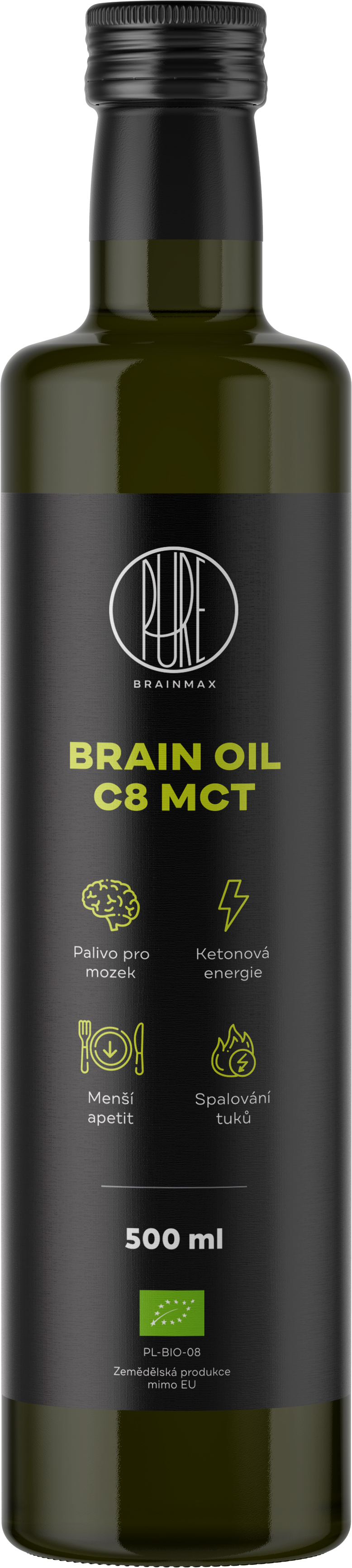 BrainMax Pure® Brain MCT Oil C8 BIO, 500 ml