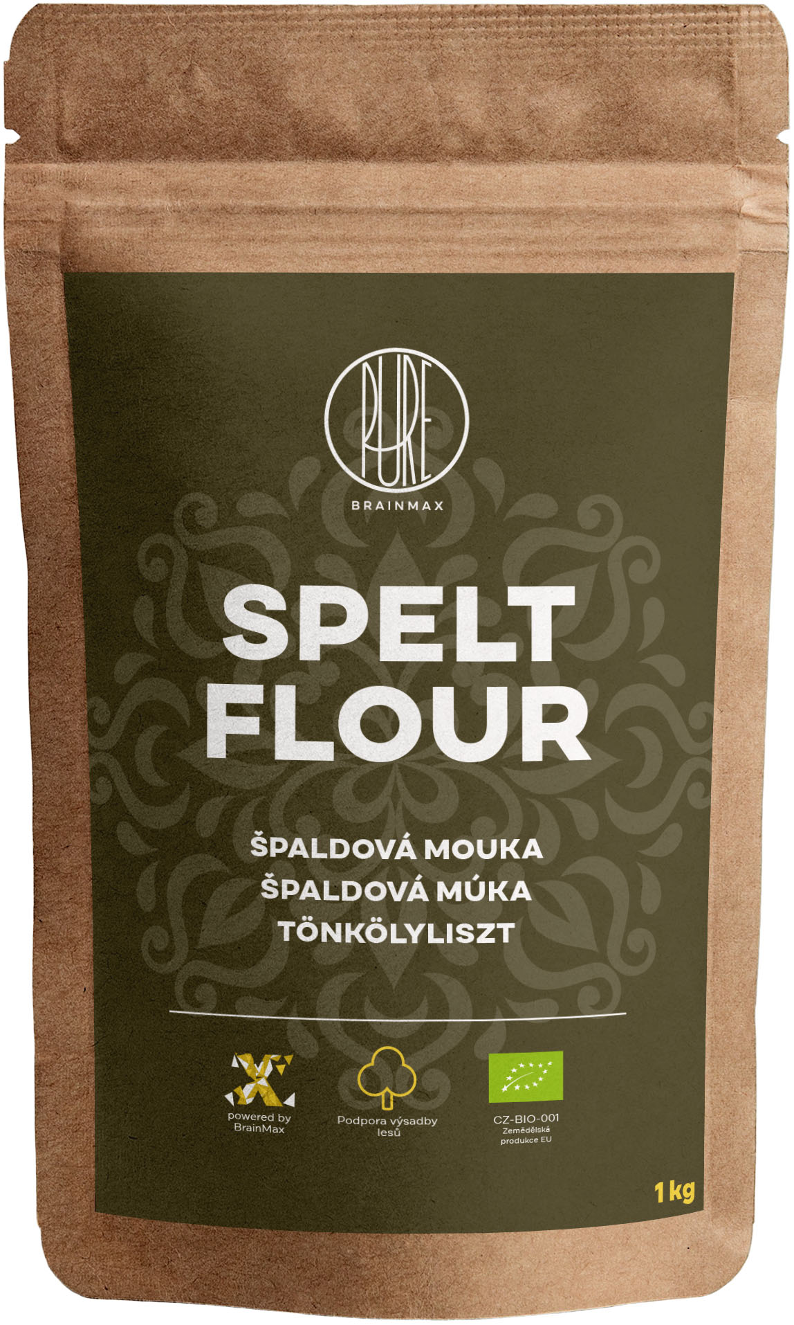 BrainMax Pure Spelt Flour, Špaldová mouka BIO, 1 kg *cz-bio-001 certifikát