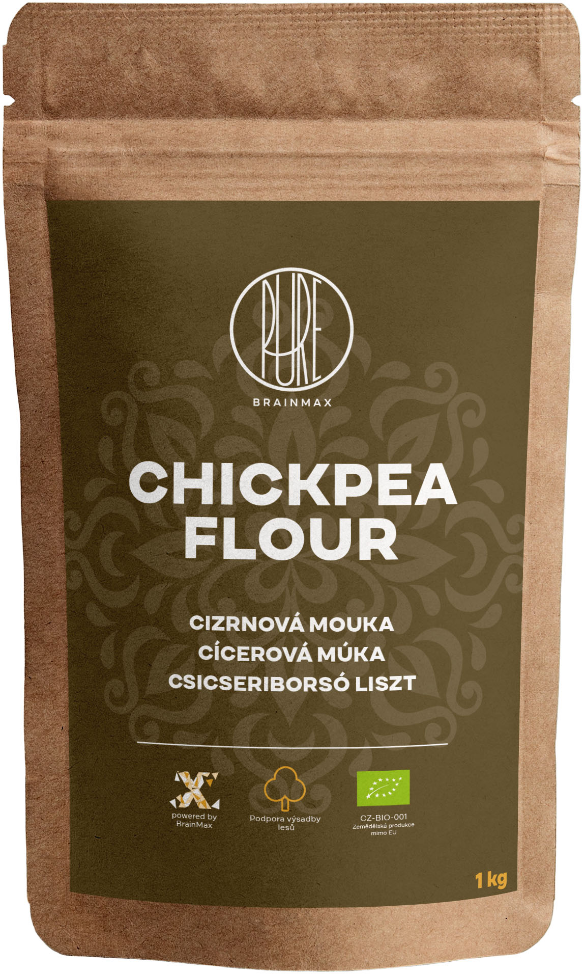 BrainMax Pure Chickpea Flour, Cizrnová mouka BIO, 1 kg *CZ-BIO-001 certifikát