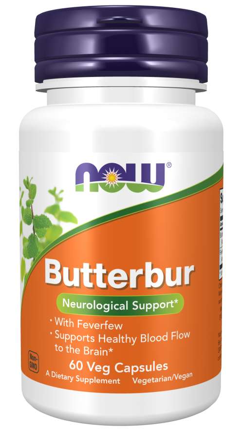 Now® Foods NOW Butterbur with Feverfew (Devětsil a Řimbaba) 75mg, 60 rostlinných kapslí