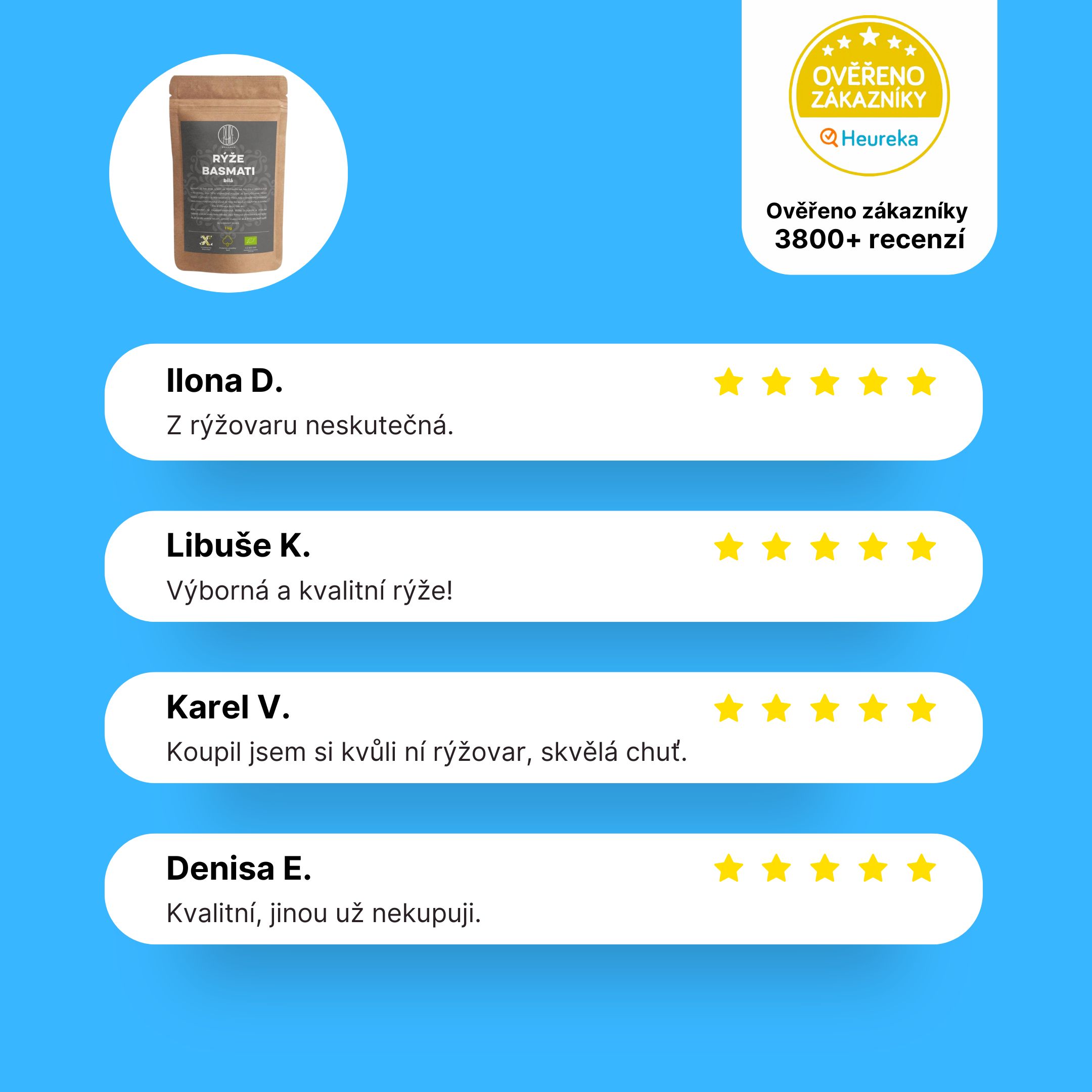 BrainMax Pure Rýže, bílá, Basmati BIO, 1kg Obrázek