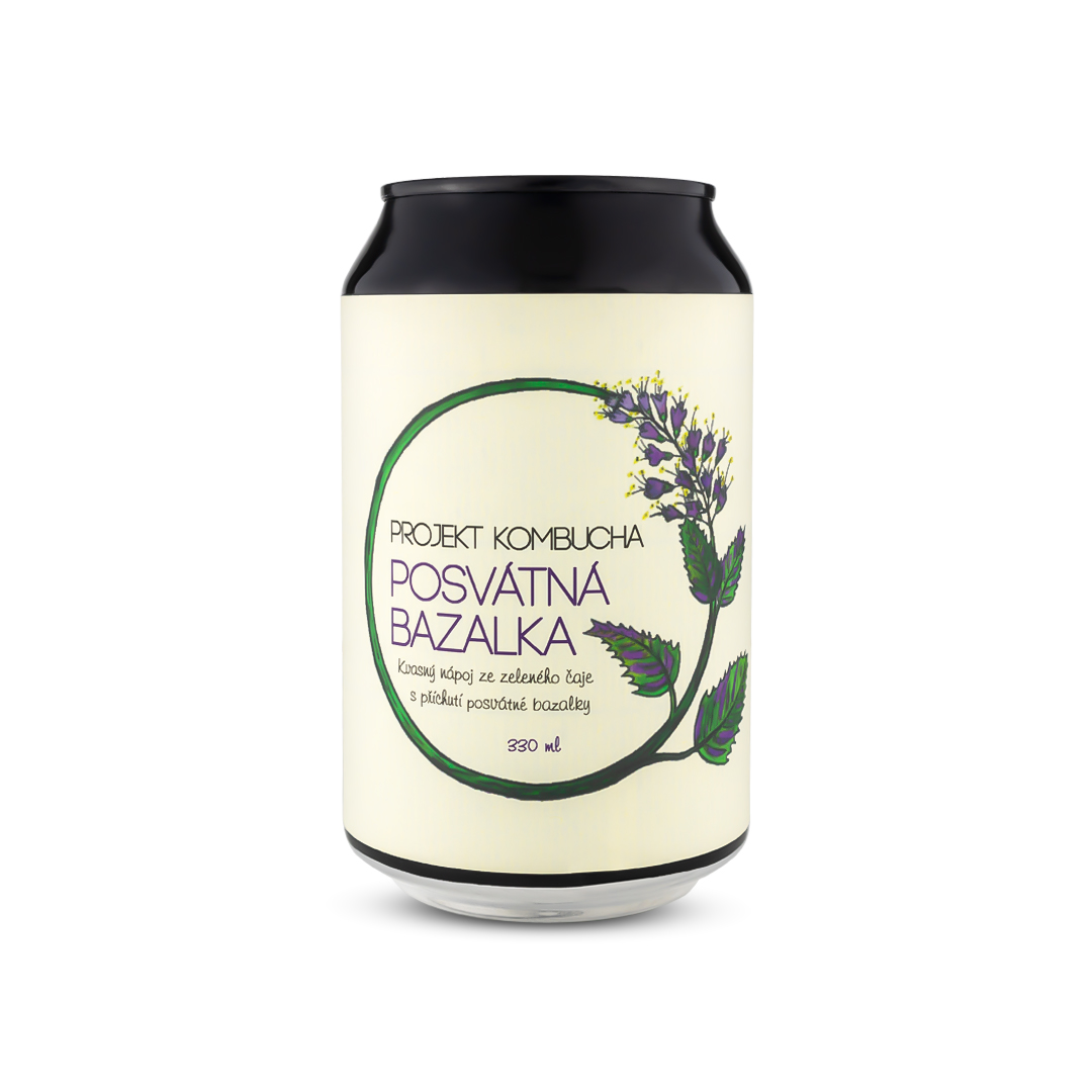 Projekt Kombucha Tulsi bazalka posvátná - plech 330 ml Obrázek