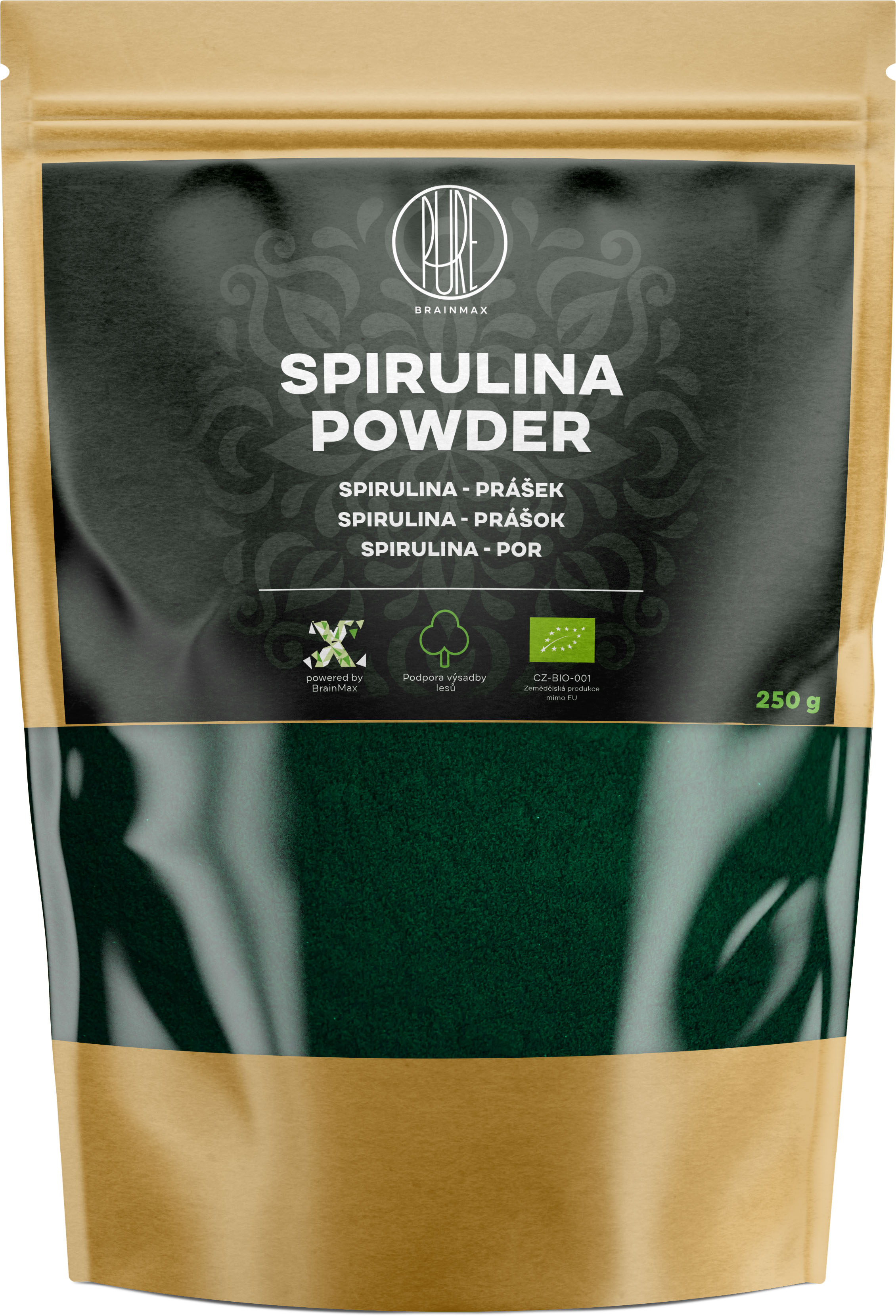 Levně BrainMax Pure Spirulina BIO prášek, 250 g *CZ-BIO-001 certifikát