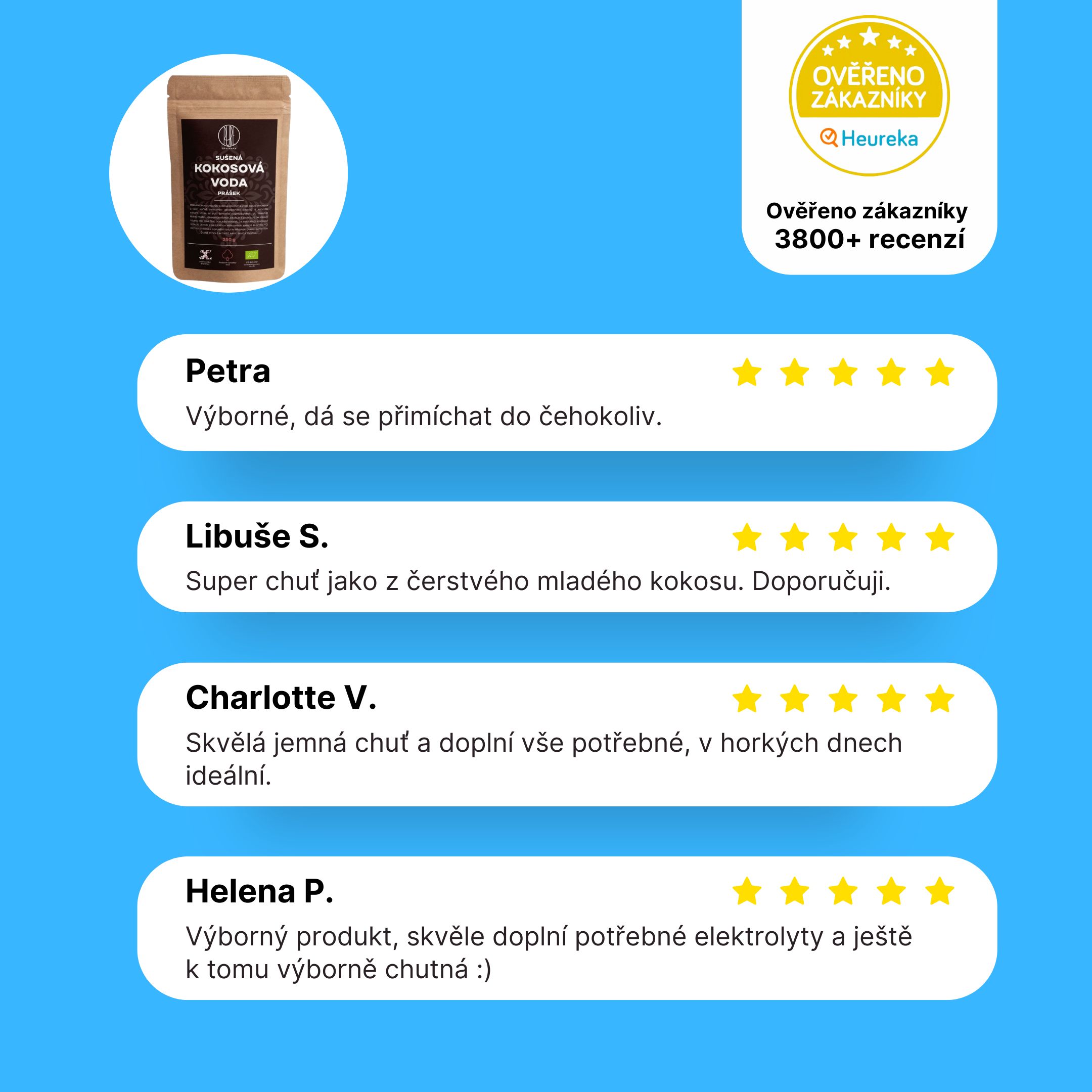 BrainMax Pure Kokosová voda BIO prášek, 250 g Obrázek