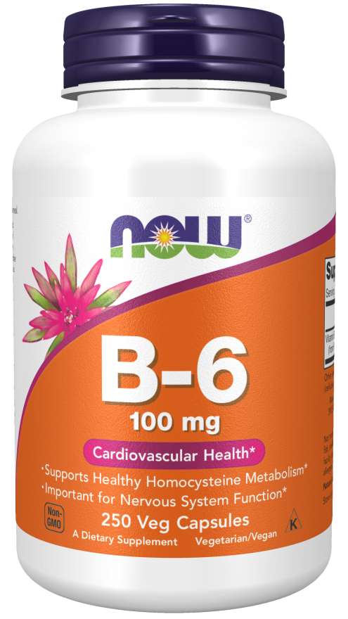 Now® Foods NOW Vitamin B6 Pyridoxin, 100 mg, 250 kapslí
