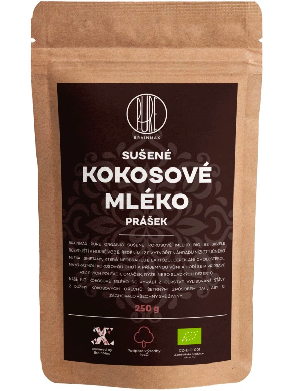 BrainMax Pure Kokosové mléko BIO prášek, 250 g Obrázek