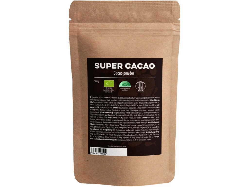 BrainMax Pure® Organic Super Cacao, BIO, kakao, 500 g