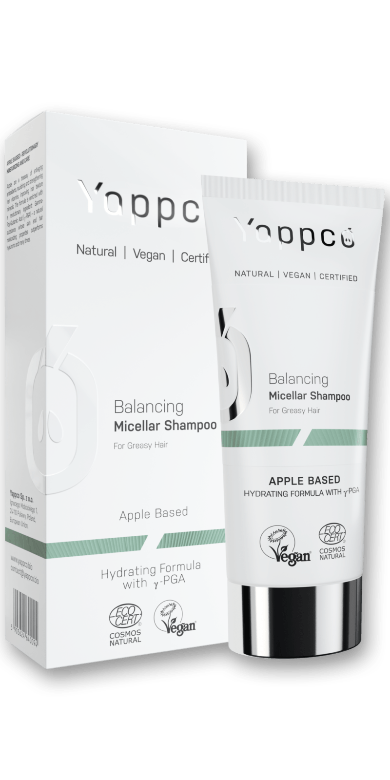 Yappco - Micelární šampon pro mastné vlasy, 200 ml
