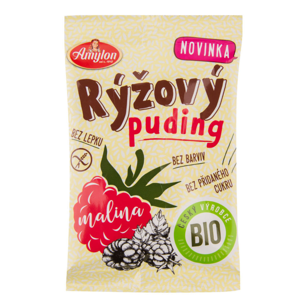 Amylon Puding rýžový malinový BIO 40 g Obrázek