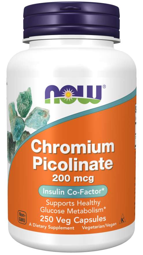 Levně Now® Foods NOW Chromium Picolinate, 200 mcg, 250 rostlinných kapslí