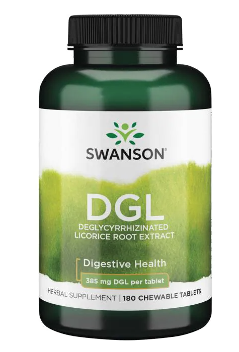 Levně Swanson DGL (deglycyrrhizinovaná lékořice) 385 mg, 180 žvýkacích tablet