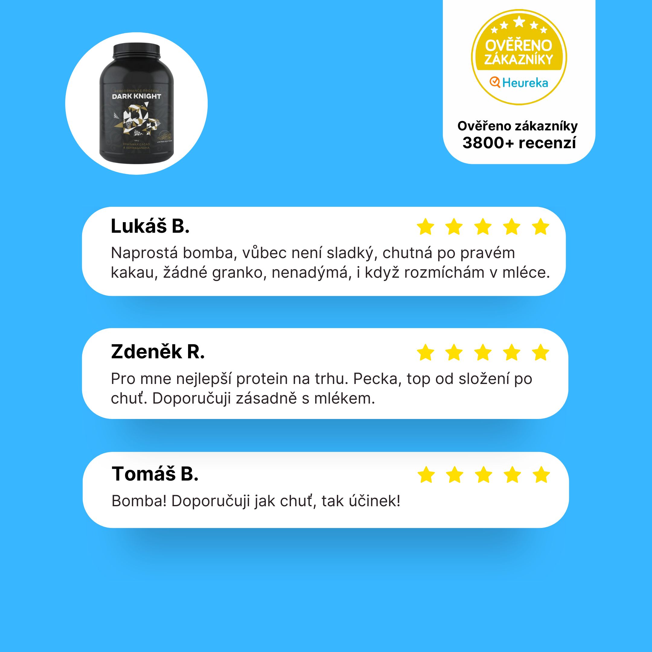 BrainMax Performance Protein Dark Knight, 1000 g Obrázek