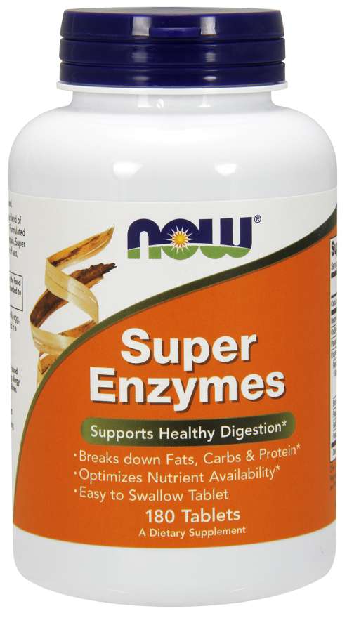 Now® Foods NOW Super Enzymes, komplexní trávící enzymy, 180 tablet