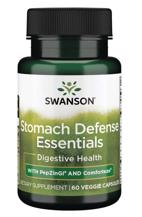 Levně Swanson Stomach Defense with PepZinGl (ochrana žaludku), 60 rostlinných kapslí