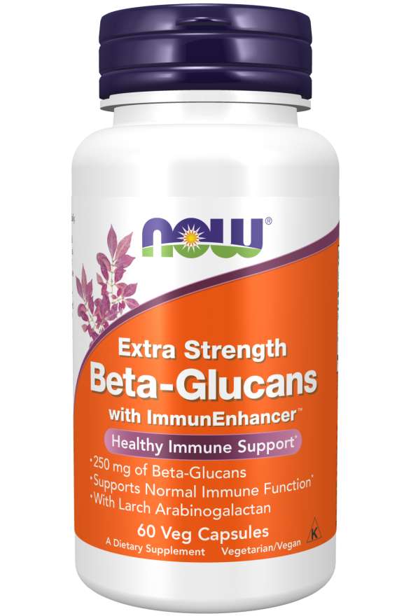 Now® Foods NOW Beta glukany s ImmunEnhancer ™, Extra Strength, 60 rostlinných kapslí