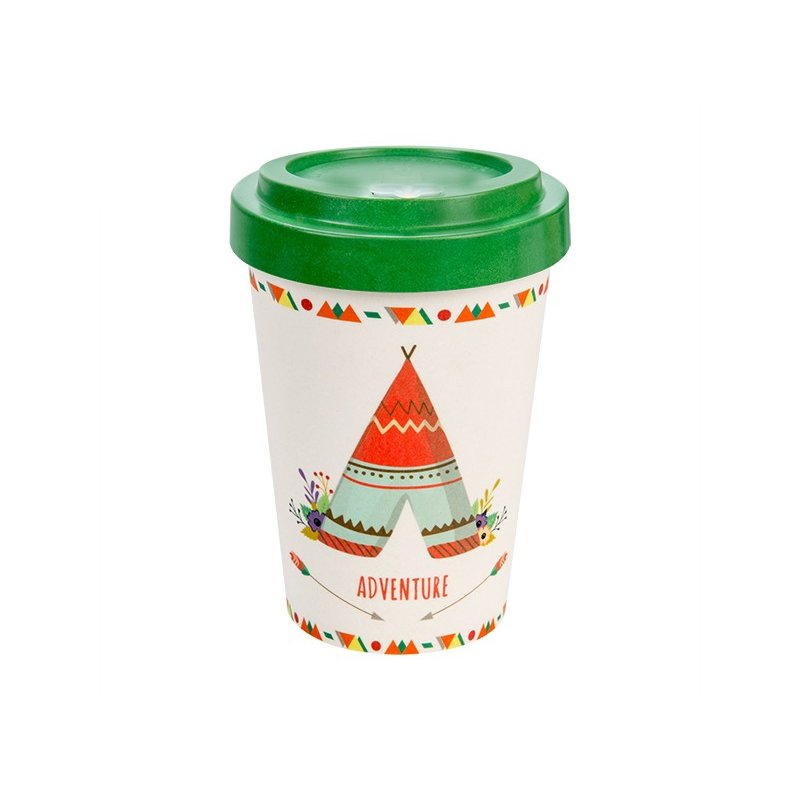 Woodway - opakovaně použitelný kelímek z bambusu Tent Green 400 ml