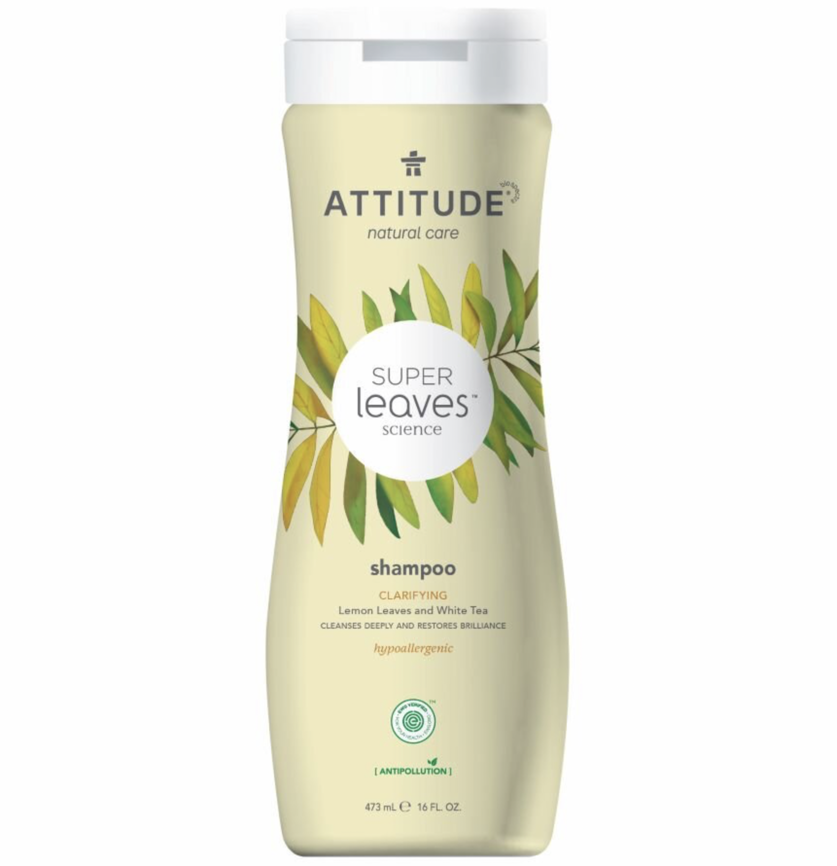 Attitude - Přírodní rozjasňující šampon Super leaves - pro normální a mastné vlasy, 473 ml