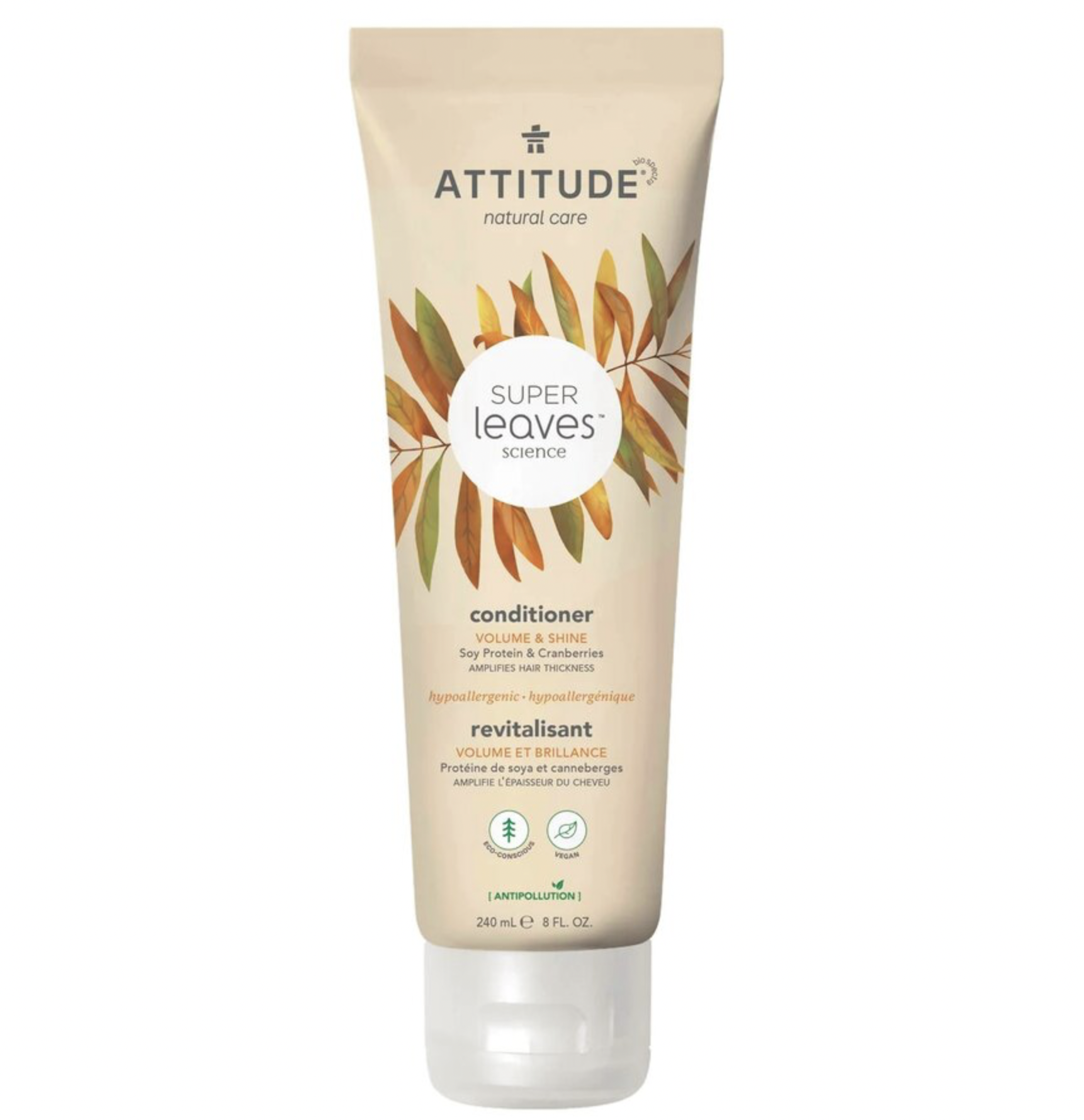 Attitude - Přírodní kondicionér Super leaves - lesk a objem pro jemné vlasy, 240 ml Obrázek