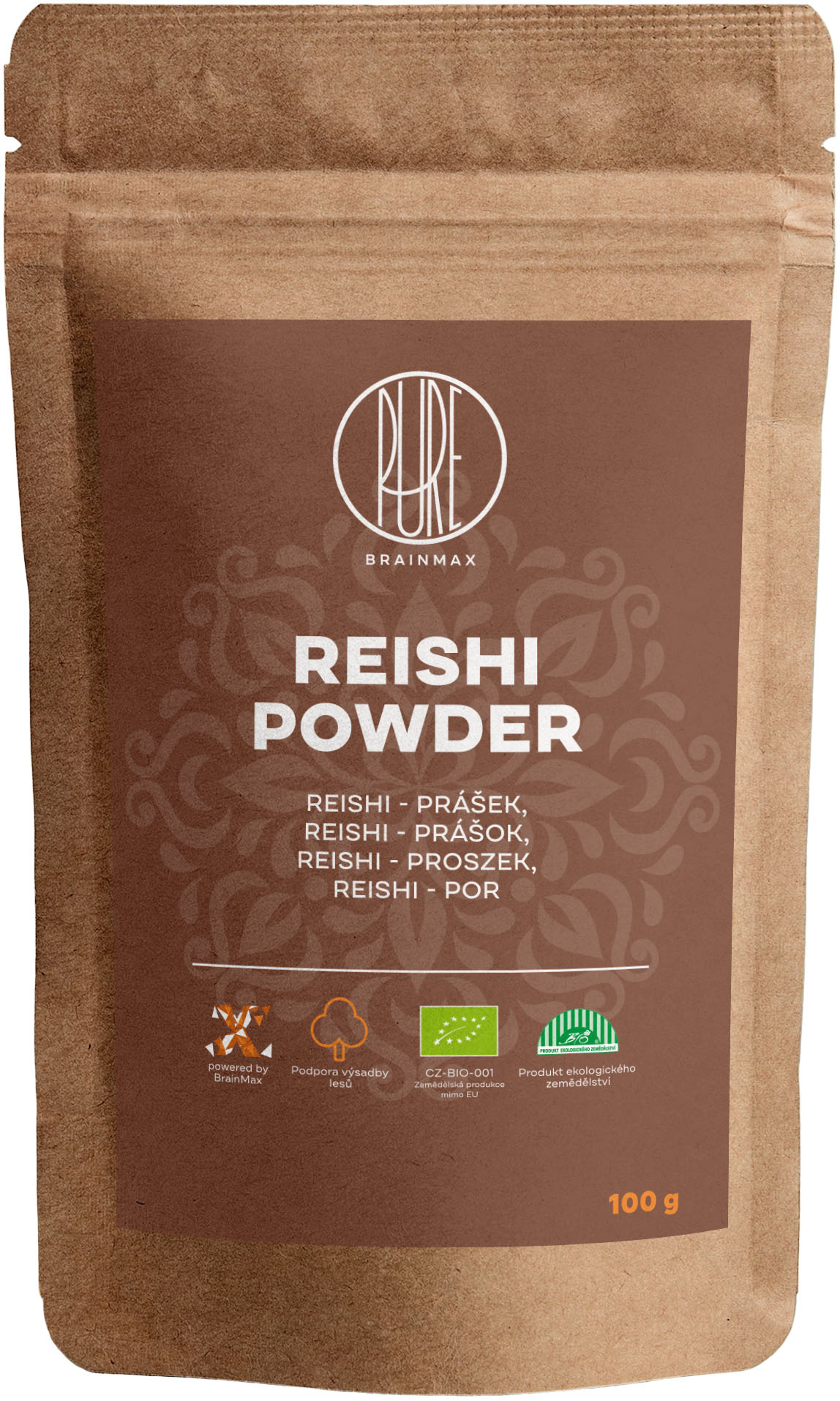 BrainMax Pure Reishi prášek, BIO 100g Obrázek
