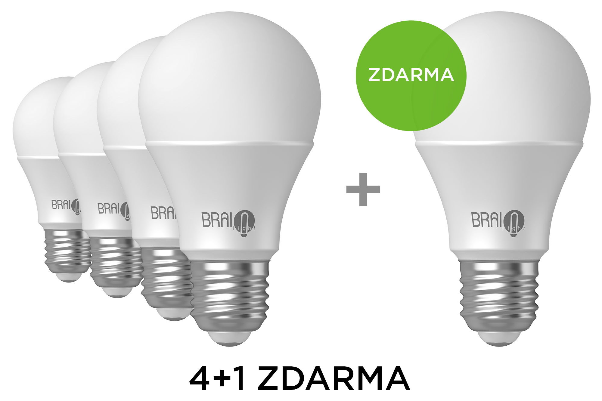 Levně 4+1 zdarma: Chytrá žárovka BrainLight LED, závit E27, 11W, WiFi, APP, stmívatelná