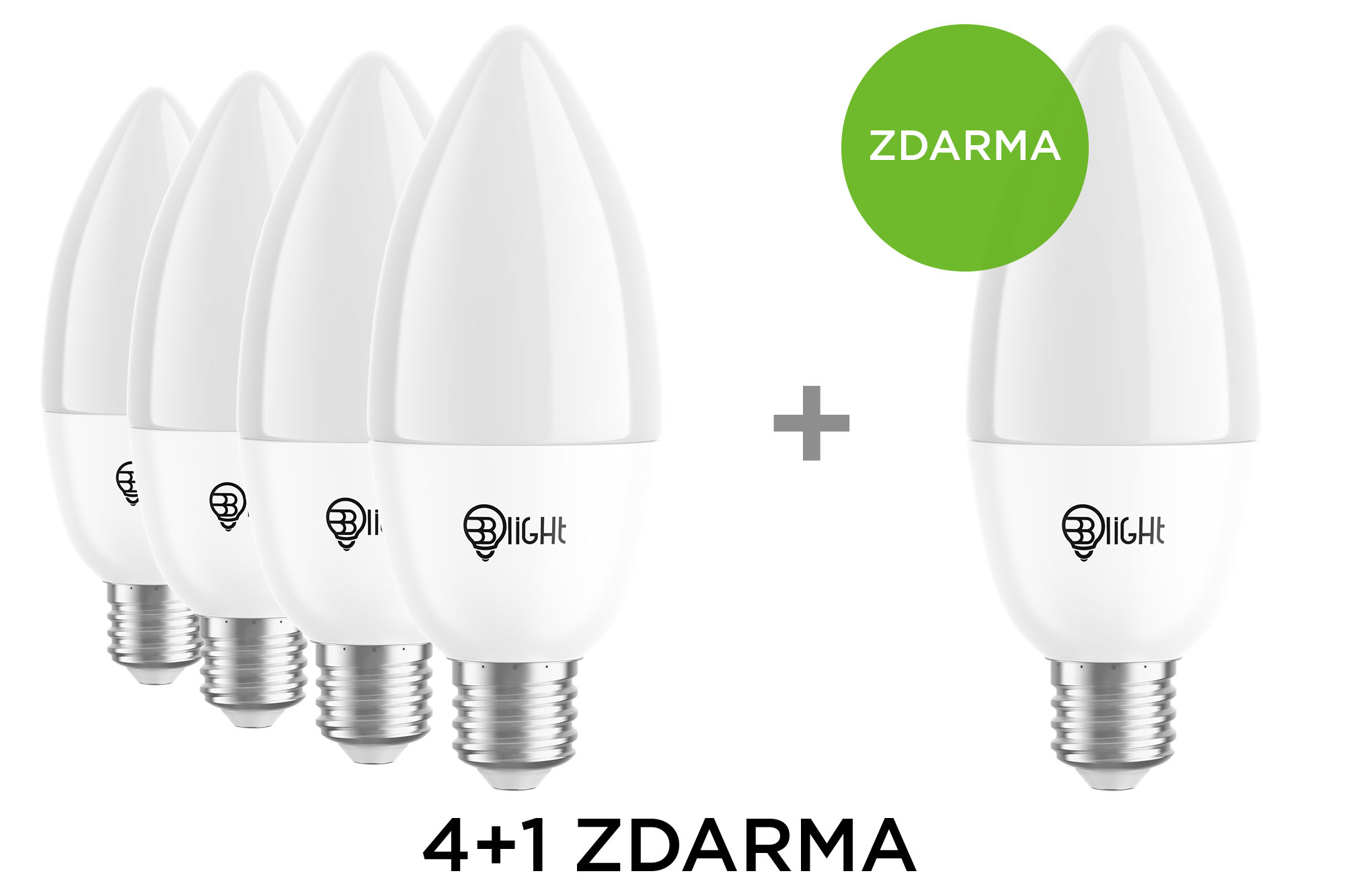 4+1 zdarma: Chytrá žárovka Blight LED, závit E14, 5,5 W, WiFi, APP, stmívatelná, barevná