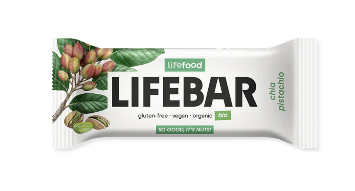 LifeFood - Tyčinka Lifebar chia a pistácie BIO, 40 g CZ-BIO-001 certifikát