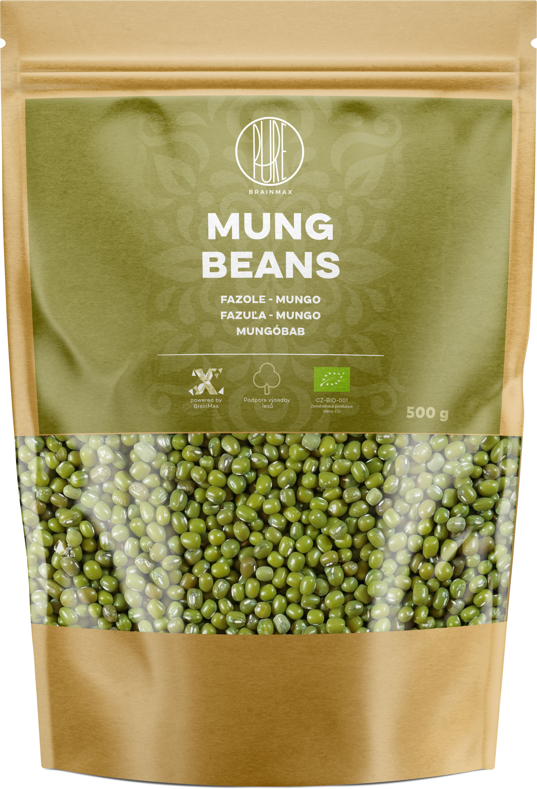 BrainMax Pure Mung Beans, Fazole, Mungo, BIO, 500 g *CZ-BIO-001 certifikát