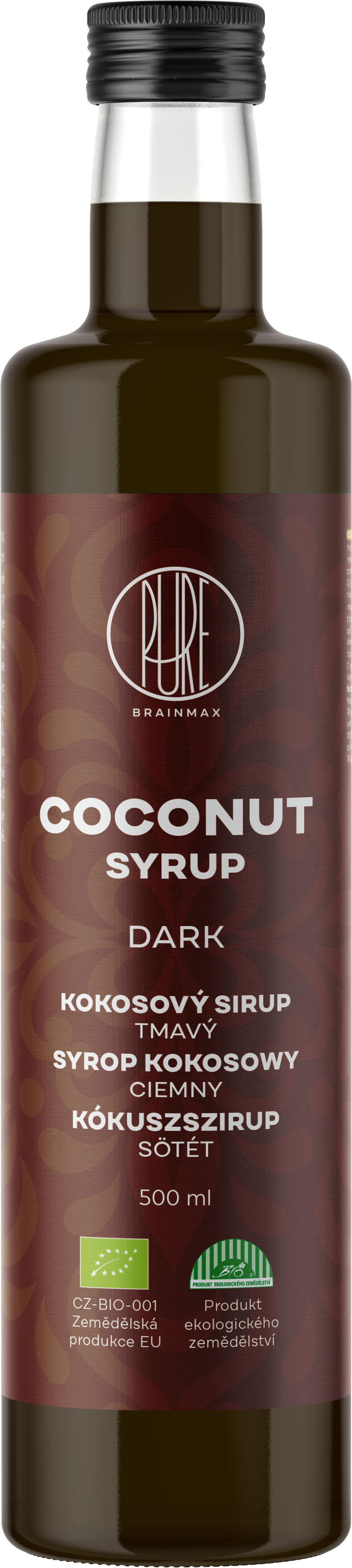 Levně BrainMax Pure Coconut Syrup - Dark, Kokosový sirup - tmavý, BIO, 500 ml *CZ-BIO-001 certifikát