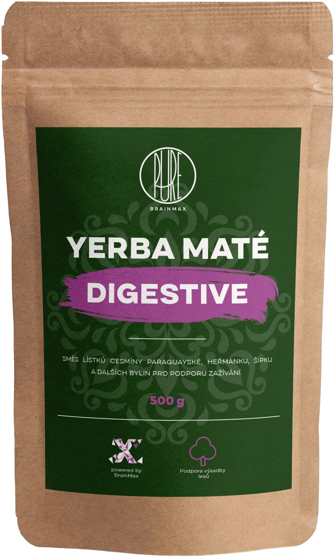 BrainMax Pure Yerba Maté, Digestive, 500 g