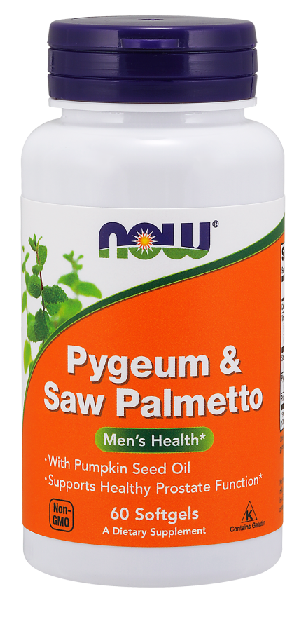 Now® Foods NOW Pygeum (Slivoň africká) & Saw Palmetto (Serenoa plazivá), 60 softgelových kapslí