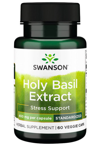 Levně Swanson Holy Basil Extract (Bazalka indická), 400 mg, 60 kapslí