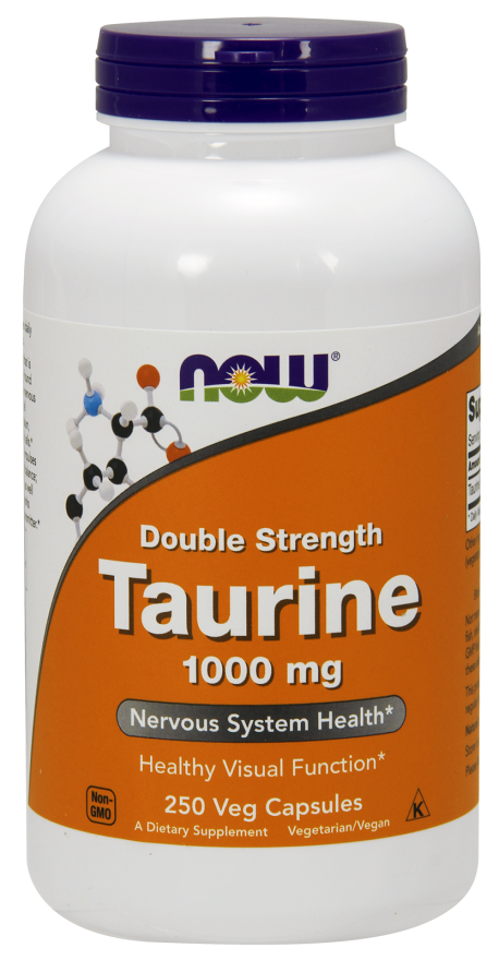 Levně Now® Foods NOW Taurine Double Strength (Taurin dvojitá síla) 1000 mg, 250 rostlinných kapslí