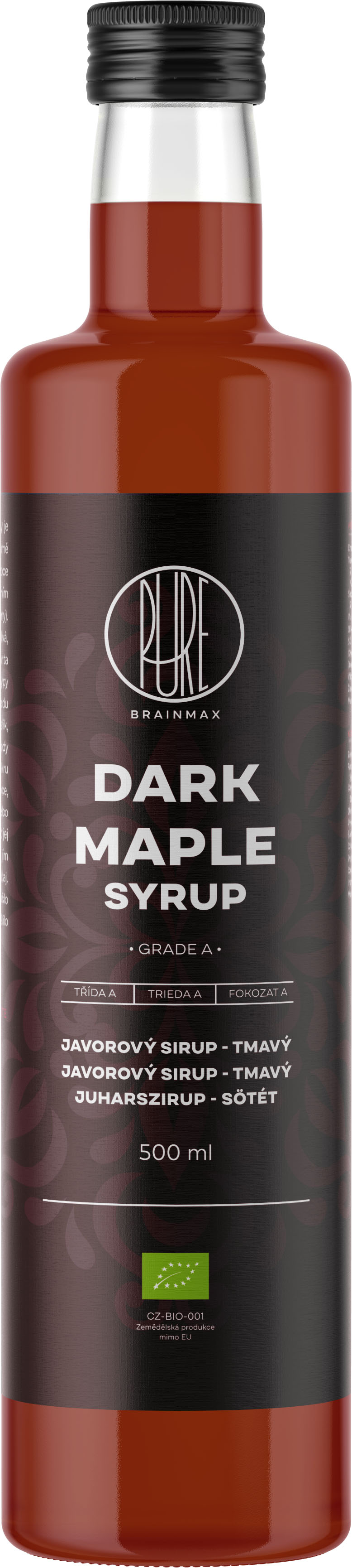 Levně BrainMax Pure Dark Maple Syrup, Javorový sirup Grade A, tmavý, BIO, 500ml *CZ-BIO-001 certifikát