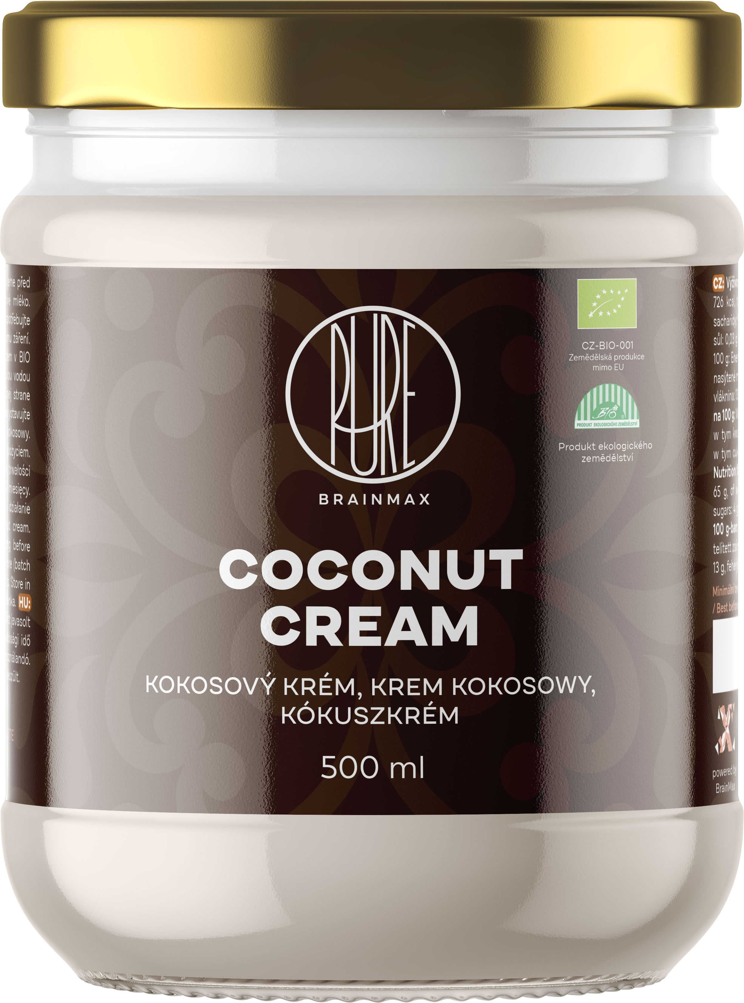 Levně BrainMax Pure Coconut Cream, Kokosový krém BIO, 500 g *CZ-BIO-001 certifikát