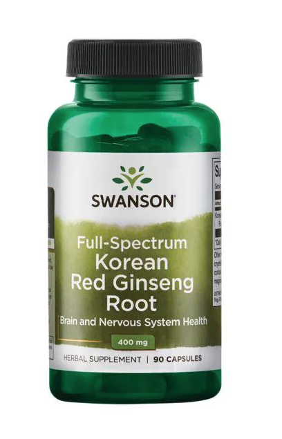 Levně Swanson Full Spectrum Korean Red Ginseng Root (červený korejský ženšen) 400 mg, 90 kapslí