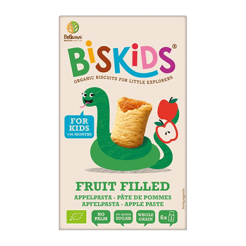 Levně BISkids - BIO měkké dětské sušenky s jablečným pyré bez přidaného cukru 35% ovoce 36M+, 150g *CZ-BIO-001 certifikát