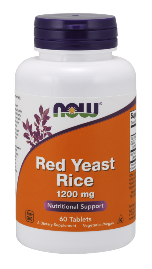 Now® Foods NOW Red Yeast Rice Concentrated 10:1 Extract (Červená kvasnicová rýže, extrakt), 1200 mg, 60 tablet Obrázek