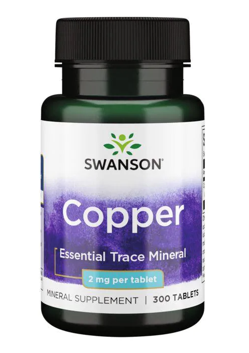 Levně Swanson Copper (měď) 2 mg, 300 tablet