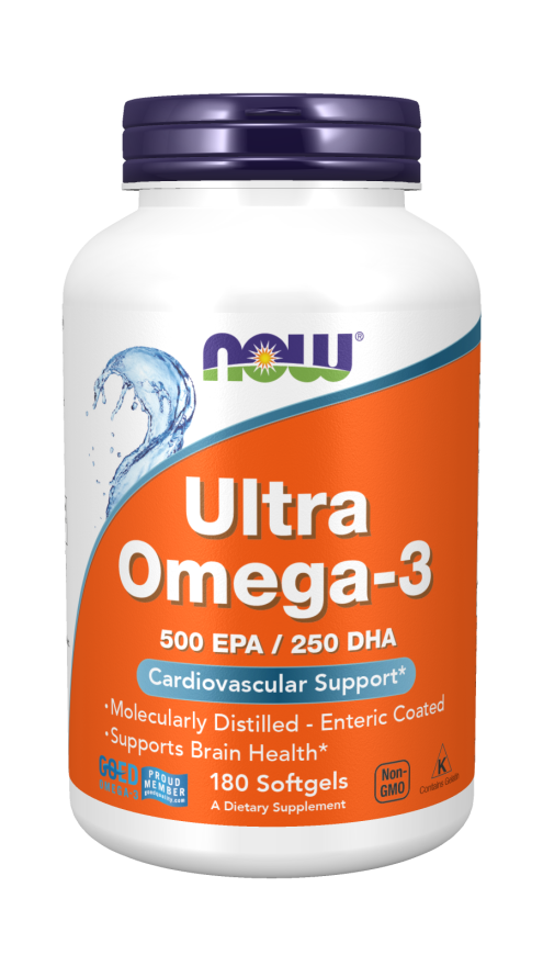 Levně Now® Foods NOW Ultra omega-3, 250 DHA/500 EPA, 180 softgelových kapslí