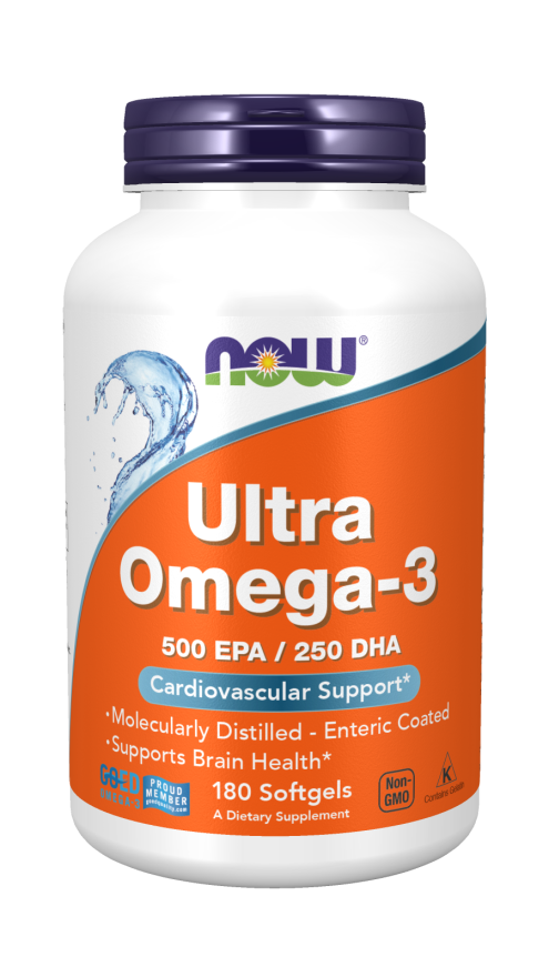 Now® Foods NOW Ultra omega-3, 250 DHA/500 EPA, 180 softgelových kapslí