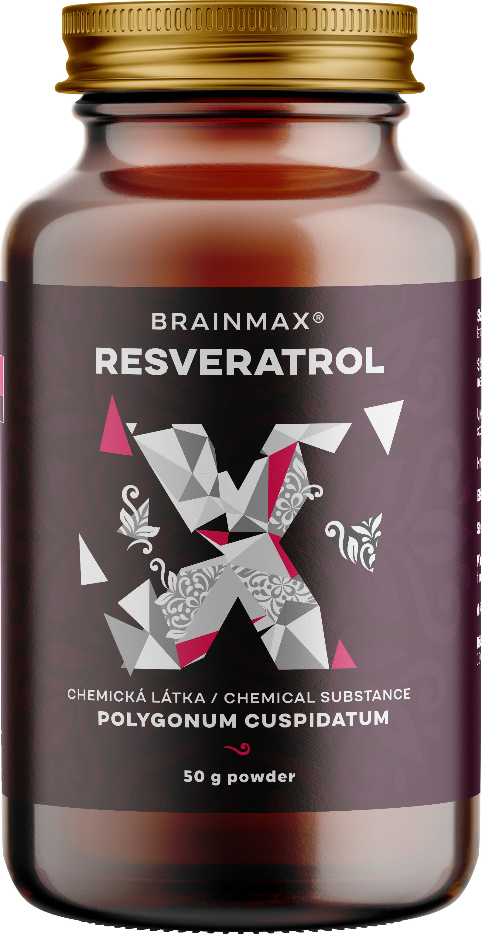 Levně BrainMax Resveratrol Powder, resveratrol prášek, 50 g Přírodní resveratrol z křídlatky japonské, maximální koncentrace 99% // Doplňky stravy //