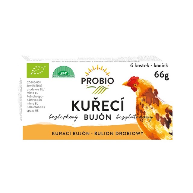 PROBIO - Bujón kuřecí kostky 6 x 0,5 l, BIO, 66 g