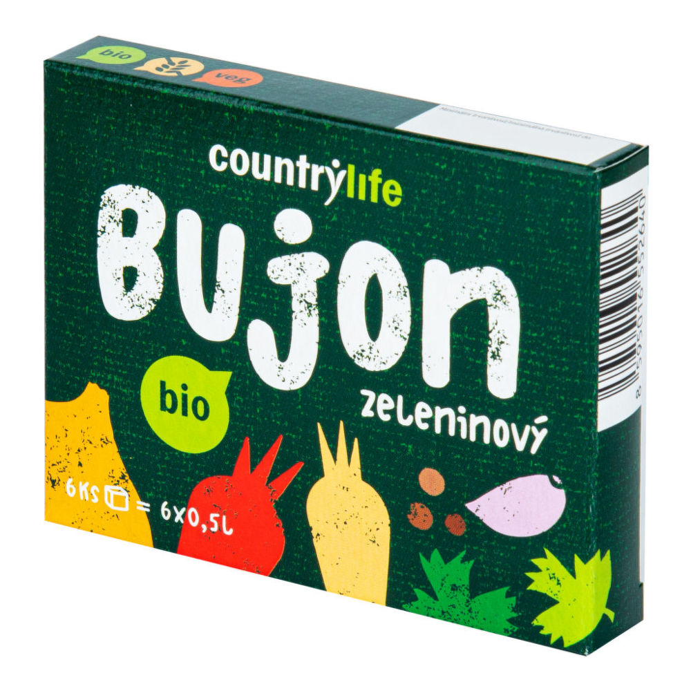 Levně CountryLife - Bujón zeleninový, kostky, BIO, 66 g *CZ-BIO-001 certifikát