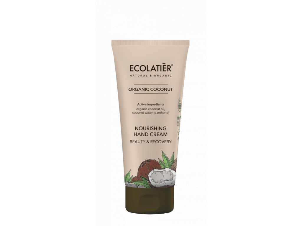 Ecolatiér - Výživný krém na ruce, krása a oživení, kokos, 100 ml