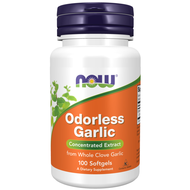 Now® Foods NOW Odorless Garlic (česnekový extrakt bez zápachu), 100 softgelových kapslí