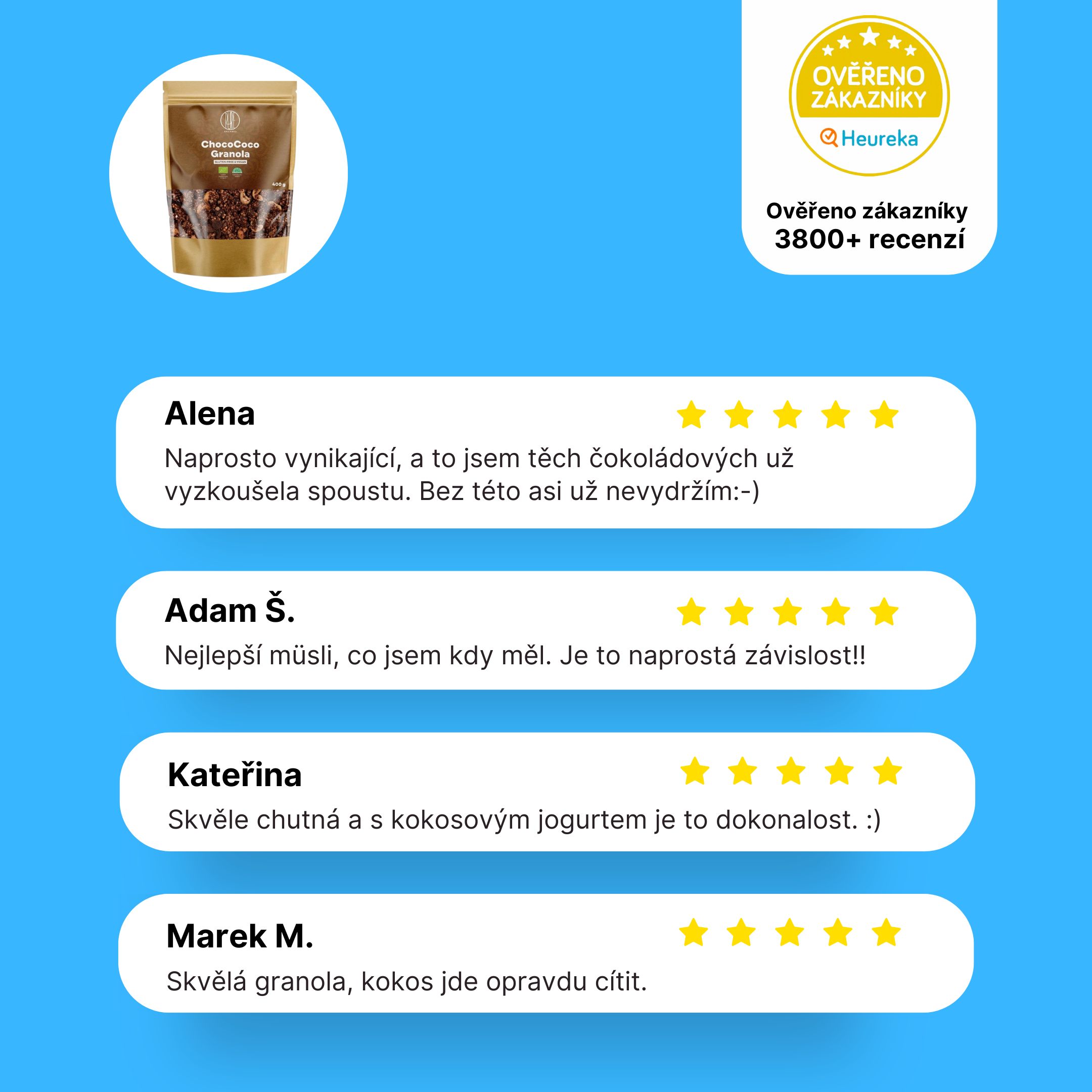 BrainMax Pure ChocoCoco Granola, Čokoláda a Kokos, 400 g Obrázek